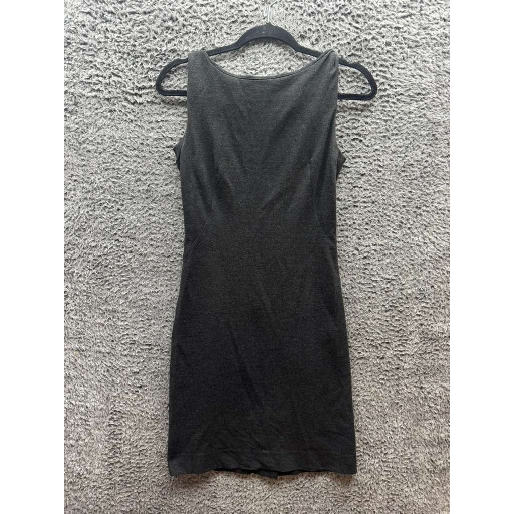 M.M. Lafleur Lydia Fitted Sleeveless Twist Strap Midi Dress Gray Womens Size 2